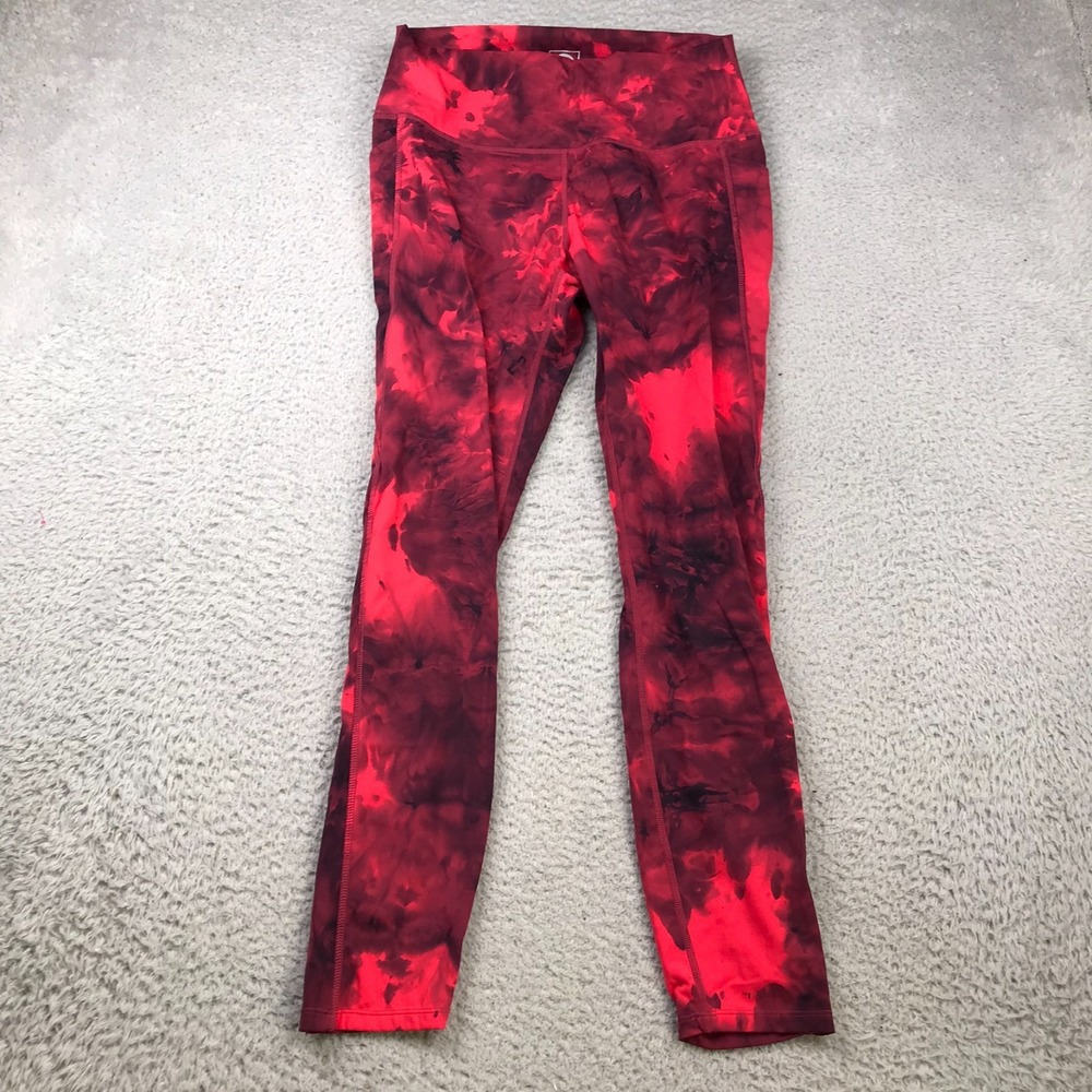 Dixxon Flannel Co Athletic Tie Dye Leggings Womens 2X (29x28) Gamy Day Red